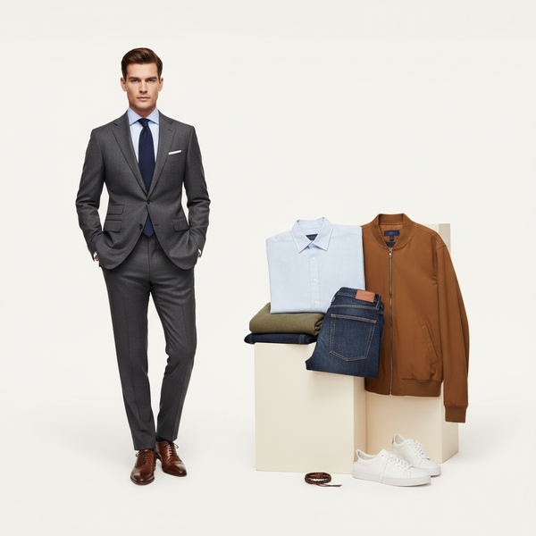 Men'Panjabi, shirts, T-shirts, pants and accessories" "Traditional and casual men's clothing including Panjabi, Pajama, jerseys and sportswear" "Complete men's apparel collection — Panjabi, shirts, pants, Cotton Katua and accessories on display