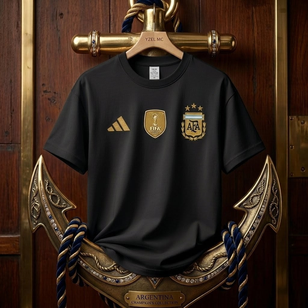 Premium World Cup Drop Shoulder T-Shirt (Black)